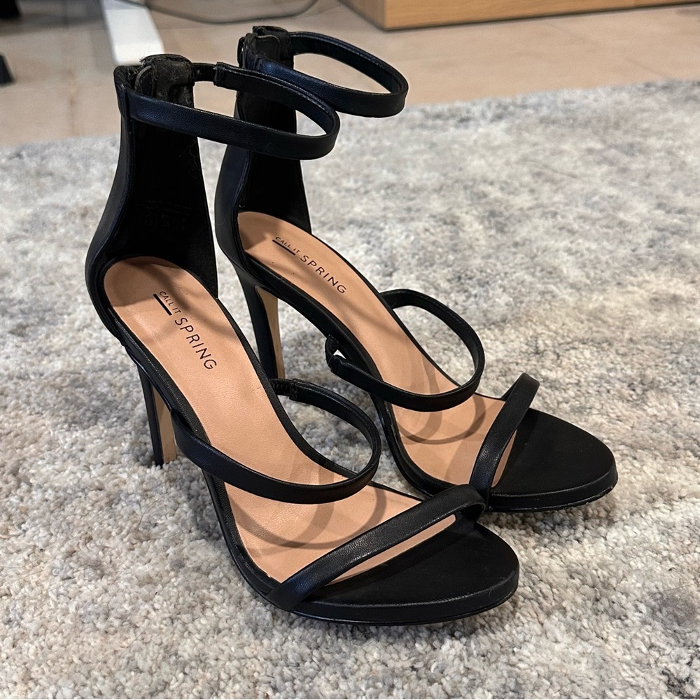 👟CALL IT SPRING Black Strappy Heels for Women